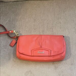 Coach Coral Leather Wristlet